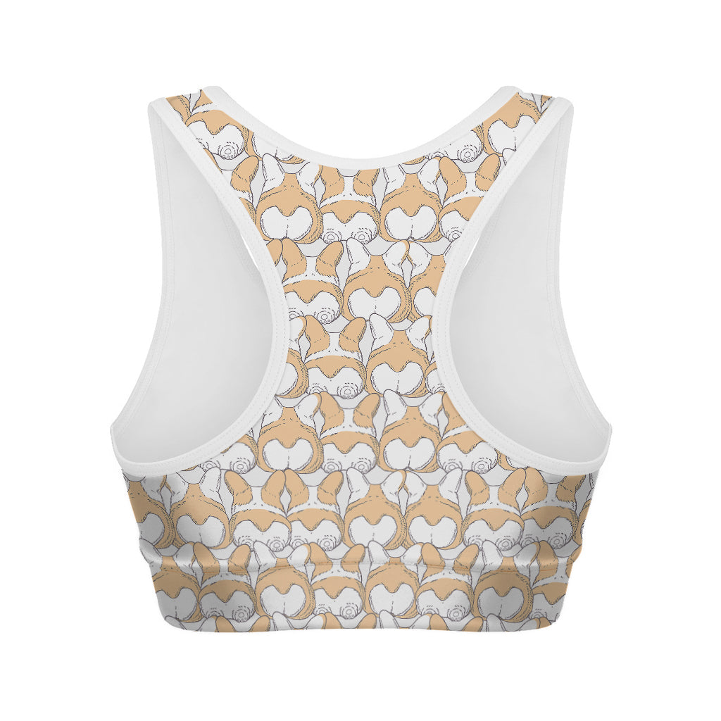 Corgi Butt Pattern Print Women's Sports Bra