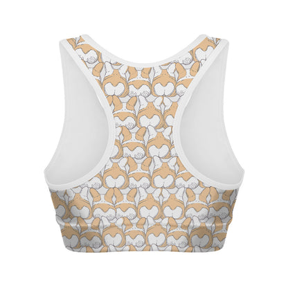 Corgi Butt Pattern Print Women's Sports Bra