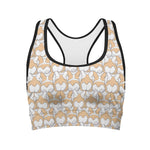 Corgi Butt Pattern Print Women's Sports Bra