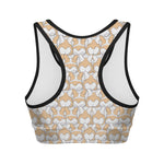 Corgi Butt Pattern Print Women's Sports Bra