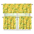 Corn Cob Pattern Print 3 Piece Kitchen Curtains