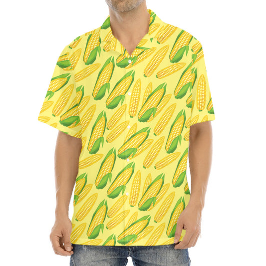 Corn Cob Pattern Print Aloha Shirt