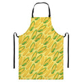 Corn Cob Pattern Print Bib Apron With Pocket