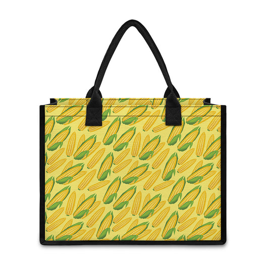 Corn Cob Pattern Print Canvas Tote Bag