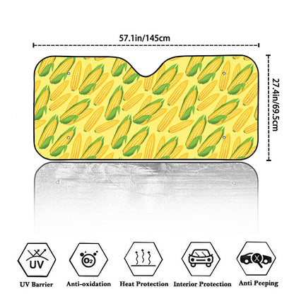 Corn Cob Pattern Print Car Windshield Sun Shade