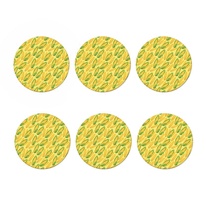 Corn Cob Pattern Print Coaster Set