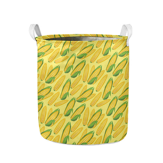 Corn Cob Pattern Print Collapsible Laundry Basket