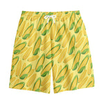 Corn Cob Pattern Print Cotton Shorts