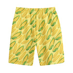 Corn Cob Pattern Print Cotton Shorts
