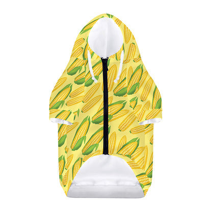 Corn Cob Pattern Print Dog Zip Up Hoodie