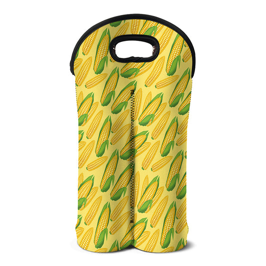 Corn Cob Pattern Print Double Neoprene Wine Tote