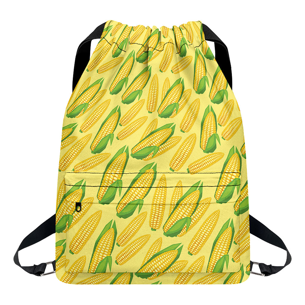 Corn Cob Pattern Print Drawstring Backpack
