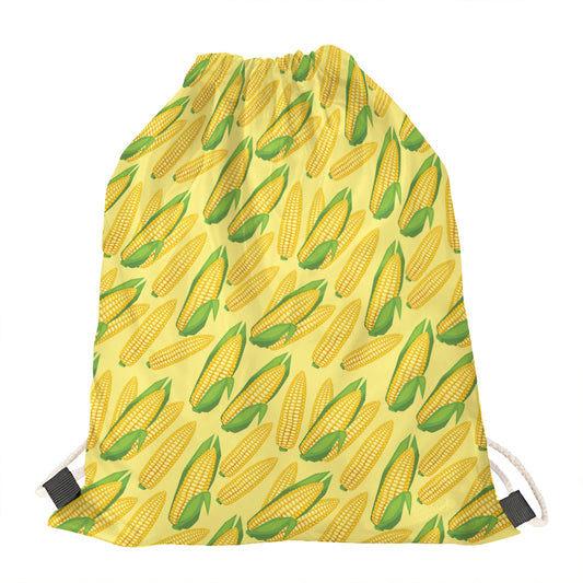 Corn Cob Pattern Print Drawstring Bag