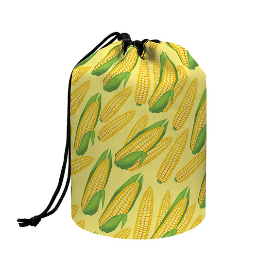 Corn Cob Pattern Print Drawstring Makeup Bag