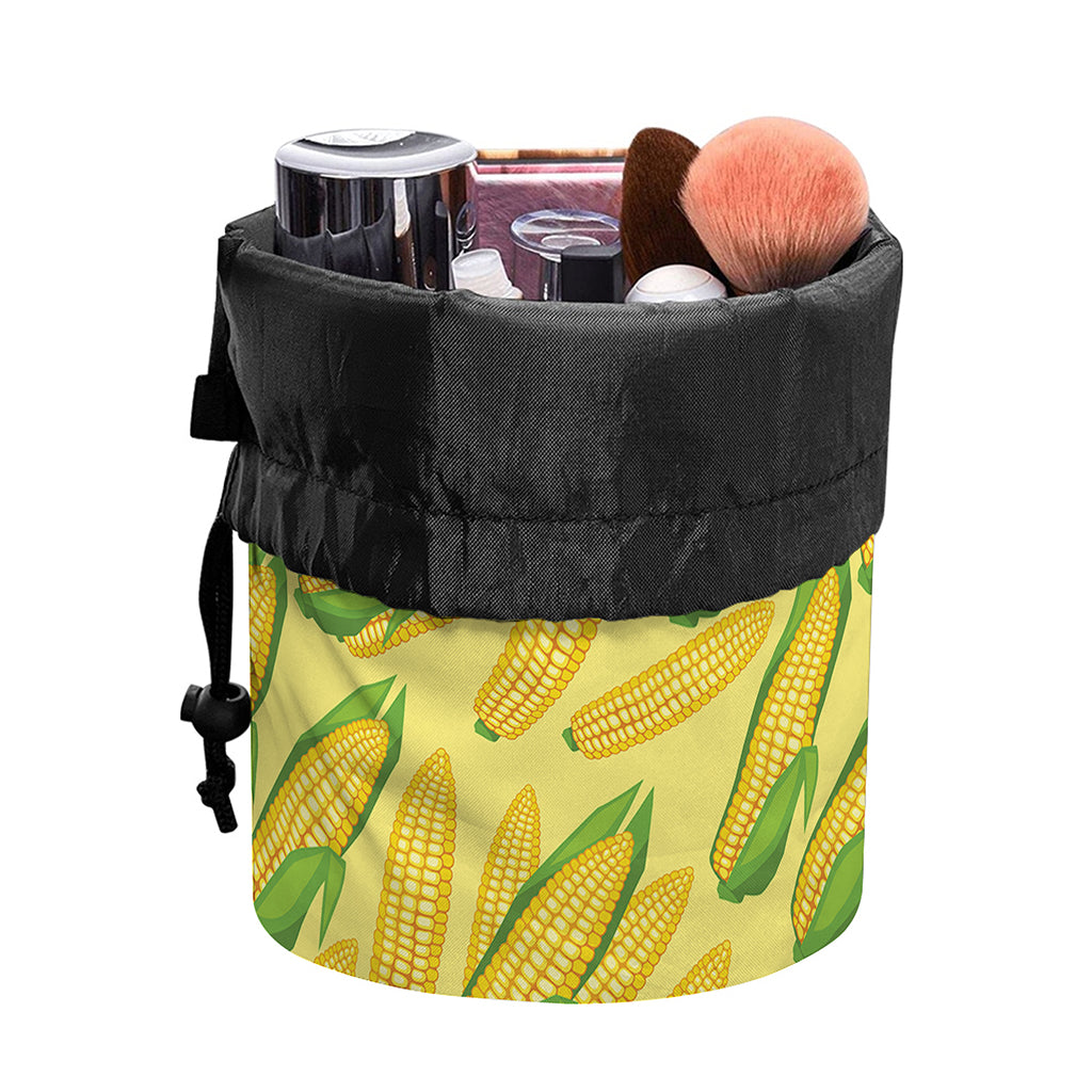Corn Cob Pattern Print Drawstring Makeup Bag