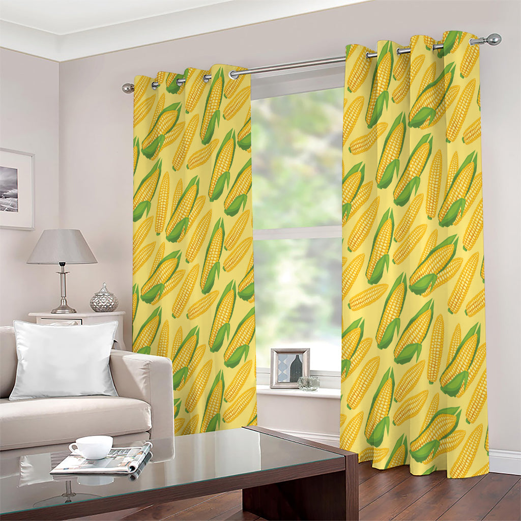 Corn Cob Pattern Print Extra Wide Grommet Curtains