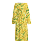 Corn Cob Pattern Print Hooded Bathrobe