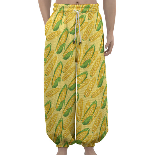 Corn Cob Pattern Print Lantern Pants