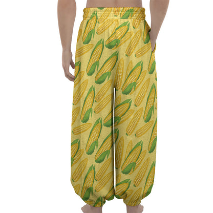 Corn Cob Pattern Print Lantern Pants
