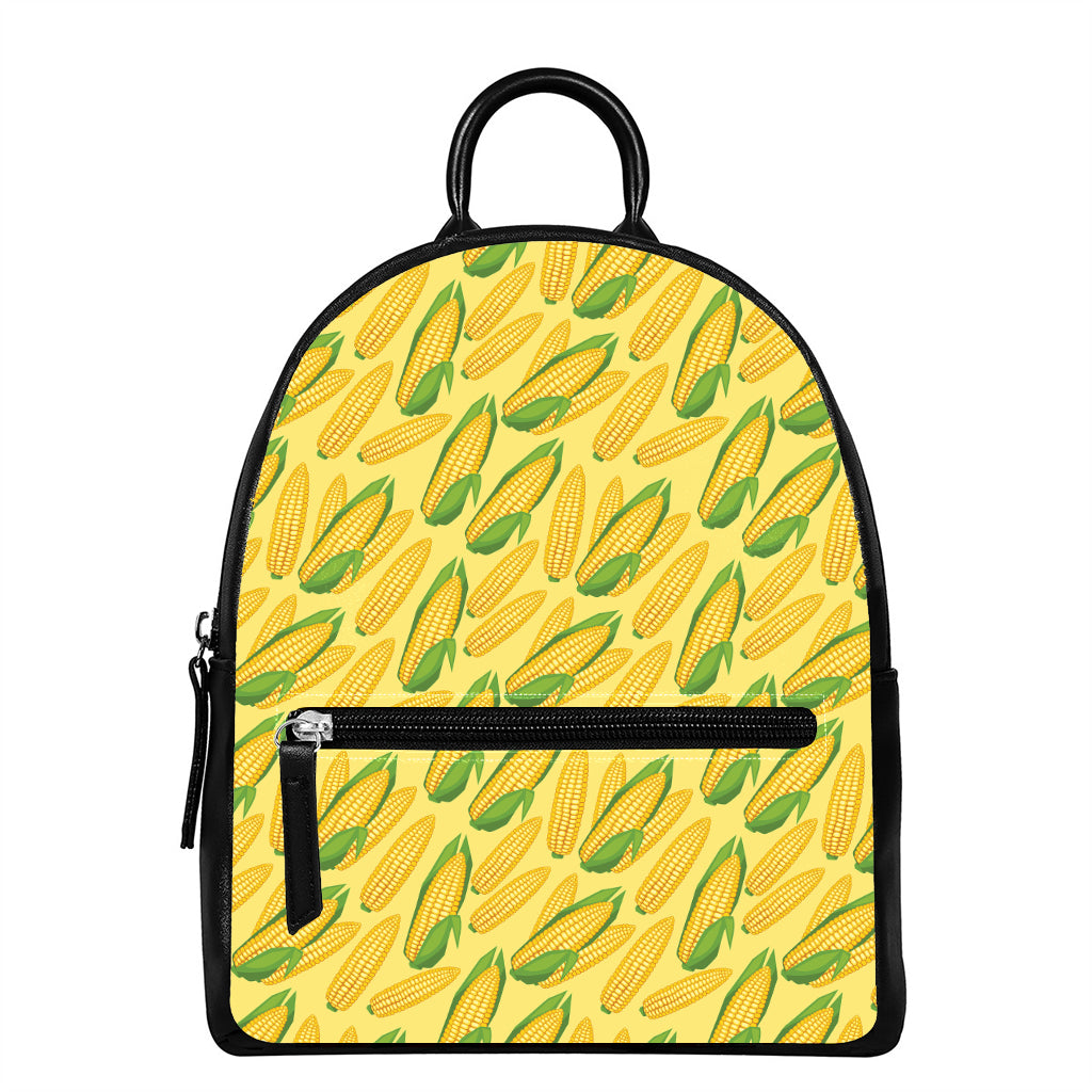 Corn Cob Pattern Print Leather Backpack
