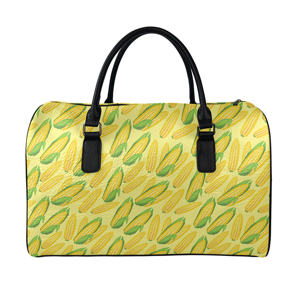 Corn Cob Pattern Print Leather Duffle Bag