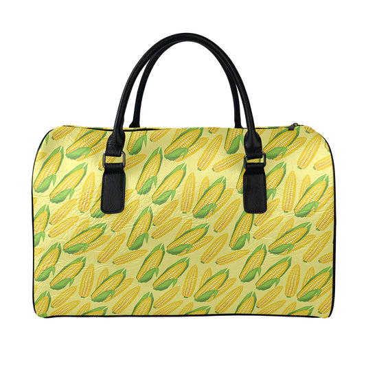 Corn Cob Pattern Print Leather Duffle Bag