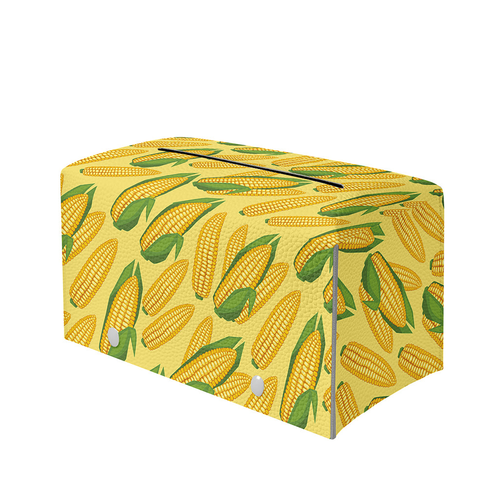 Corn Cob Pattern Print Leather Tissue Box Cover