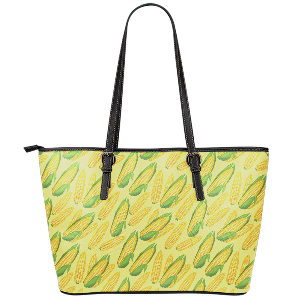 Corn Cob Pattern Print Leather Tote Bag