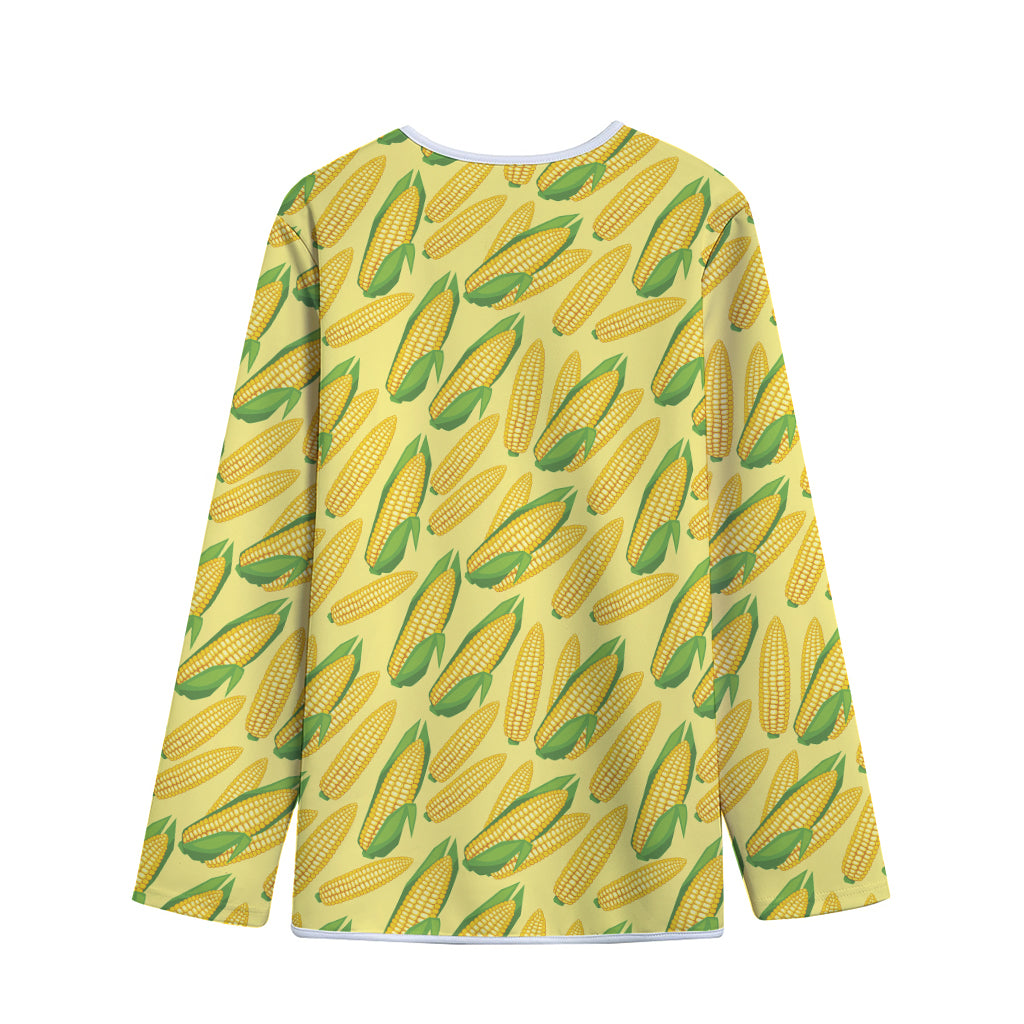 Corn Cob Pattern Print Long Sleeve Short Coat