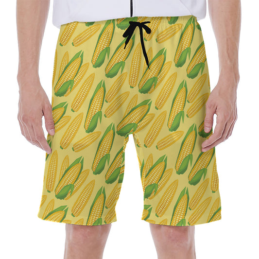Corn Cob Pattern Print Men's Beach Shorts