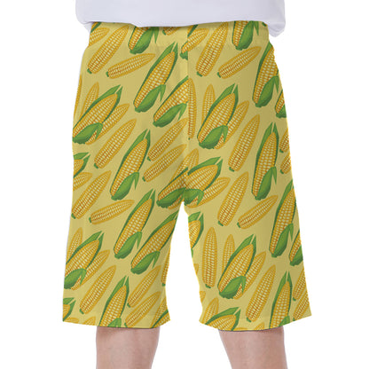 Corn Cob Pattern Print Men's Beach Shorts