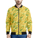 Corn Cob Pattern Print Men's Bomber Jacket