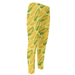 Corn Cob Pattern Print Men's Compression Pants