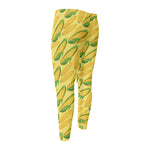 Corn Cob Pattern Print Men's Compression Pants
