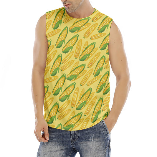 Corn Cob Pattern Print Men's Fitness Tank Top
