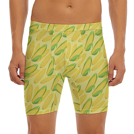 Corn Cob Pattern Print Men's Long Boxer Briefs