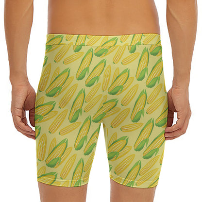 Corn Cob Pattern Print Men's Long Boxer Briefs