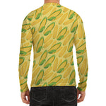Corn Cob Pattern Print Men's Long Sleeve Rash Guard