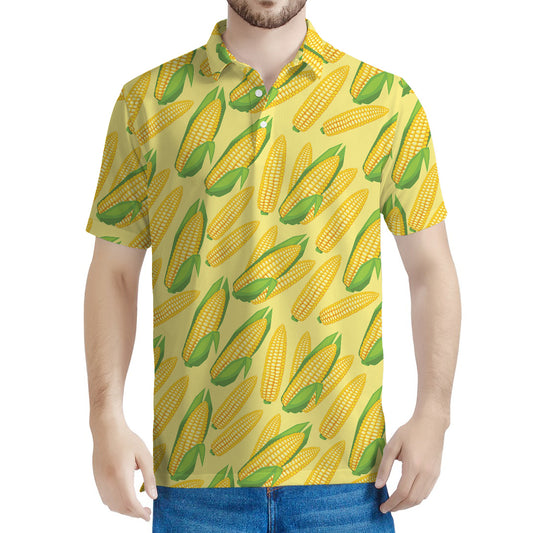 Corn Cob Pattern Print Men's Polo Shirt