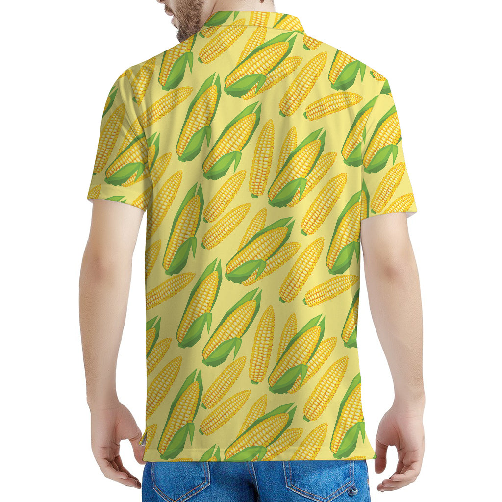 Corn Cob Pattern Print Men's Polo Shirt