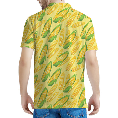 Corn Cob Pattern Print Men's Polo Shirt