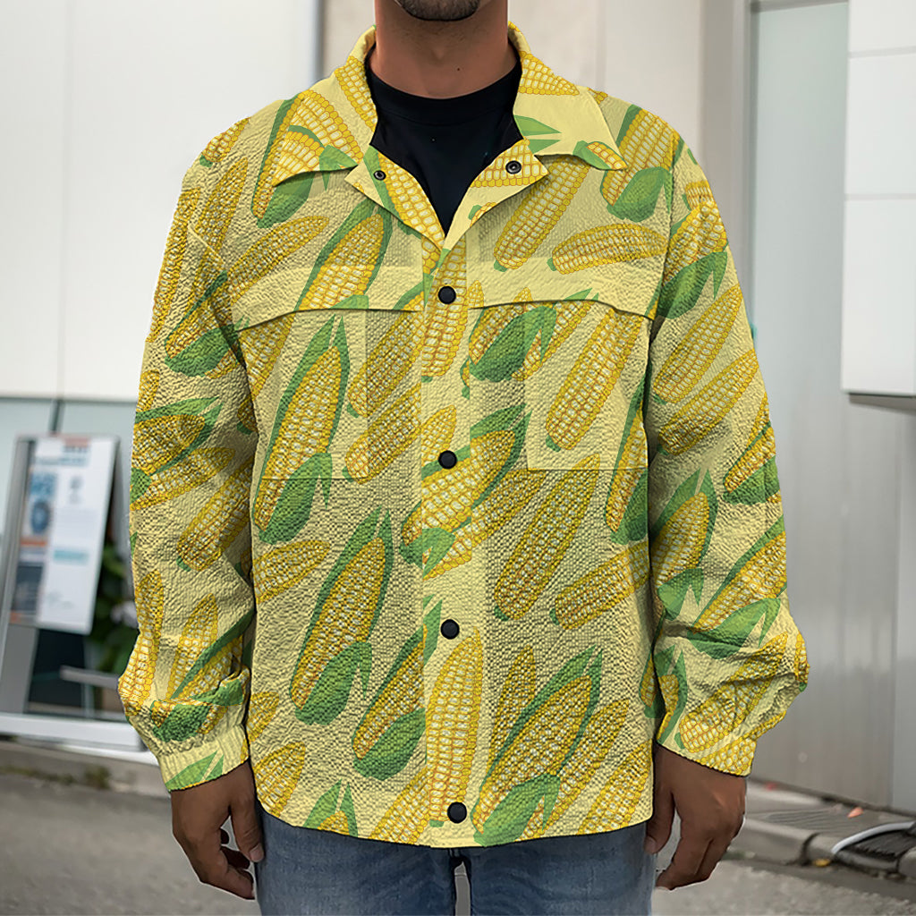 Corn Cob Pattern Print Men's Shirt Jacket
