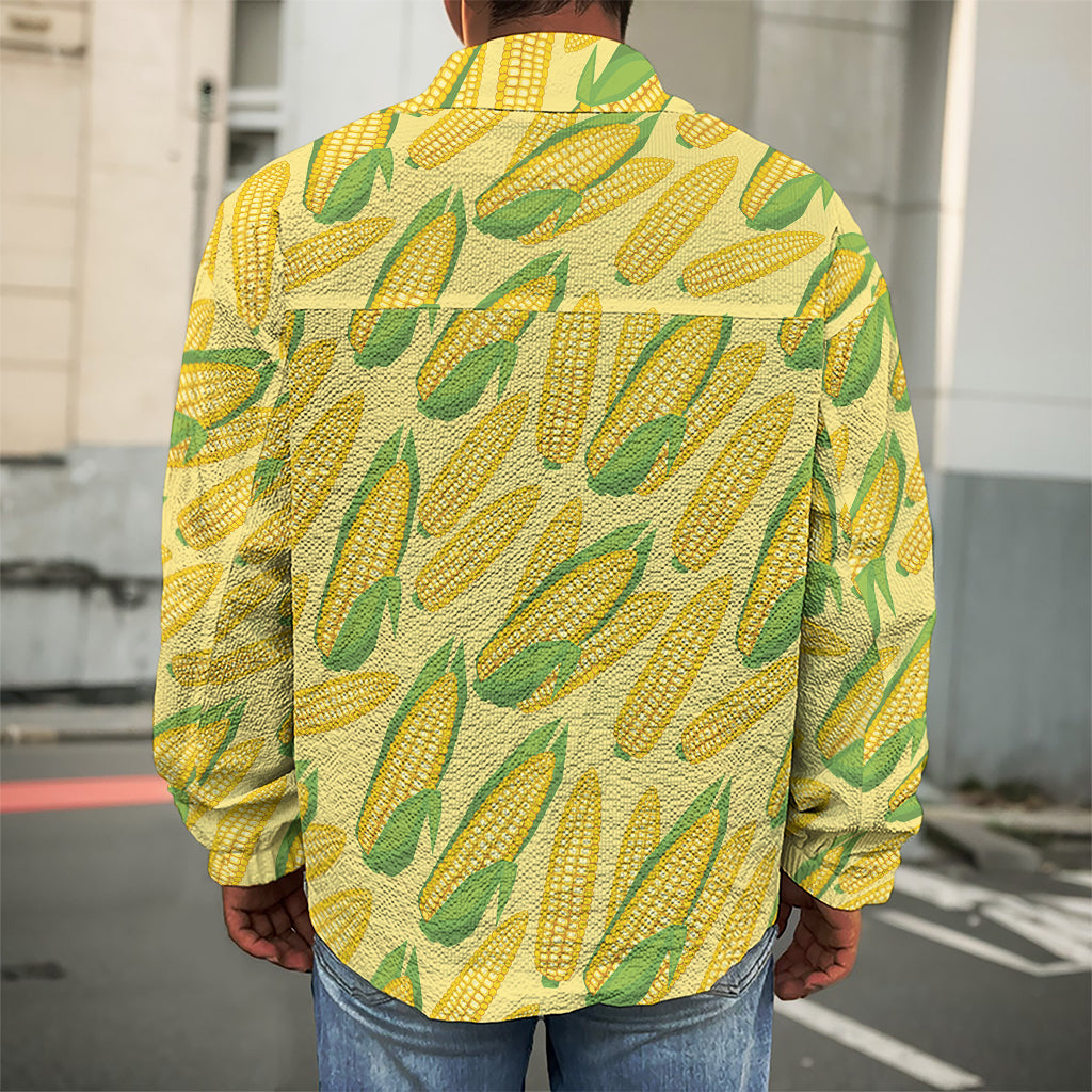Corn Cob Pattern Print Men's Shirt Jacket
