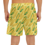 Corn Cob Pattern Print Men's Split Running Shorts