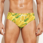 Corn Cob Pattern Print Men's Swim Briefs