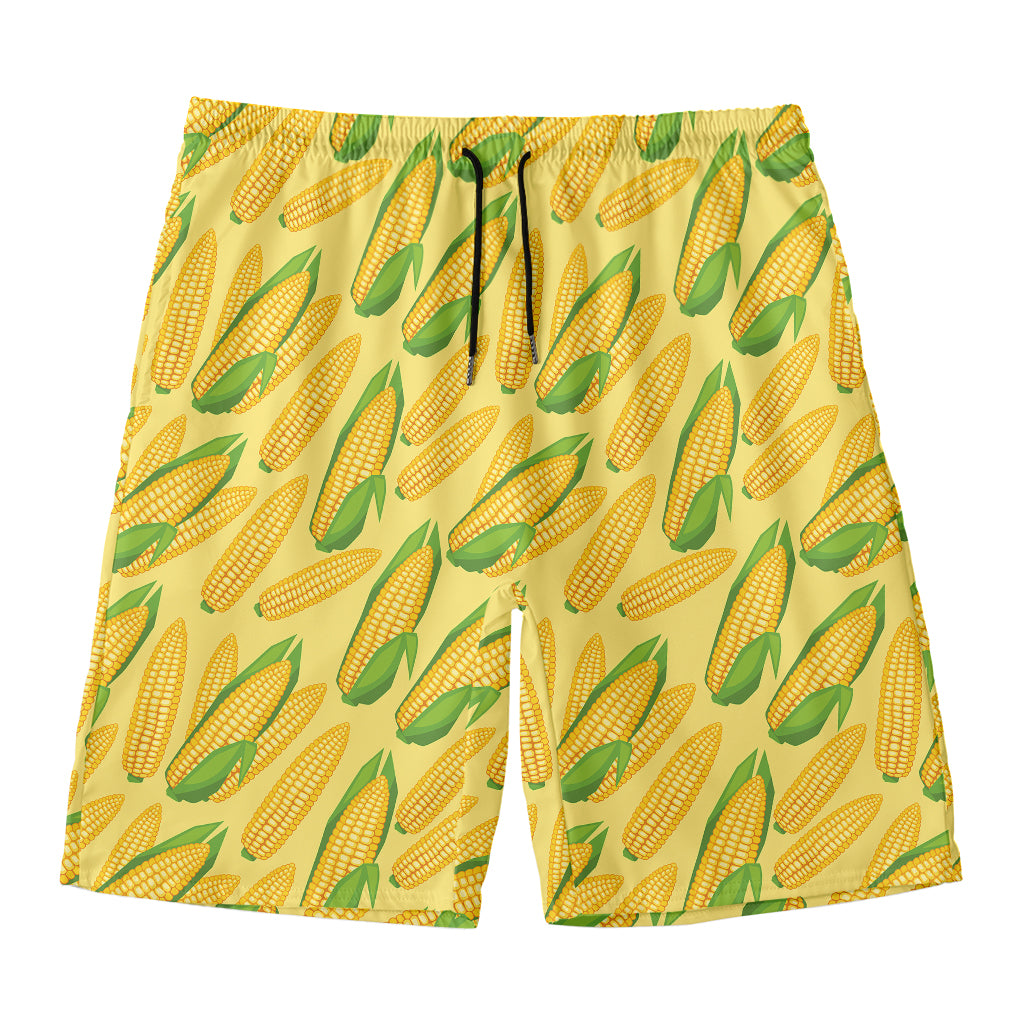 Corn Cob Pattern Print Men's Swim Trunks