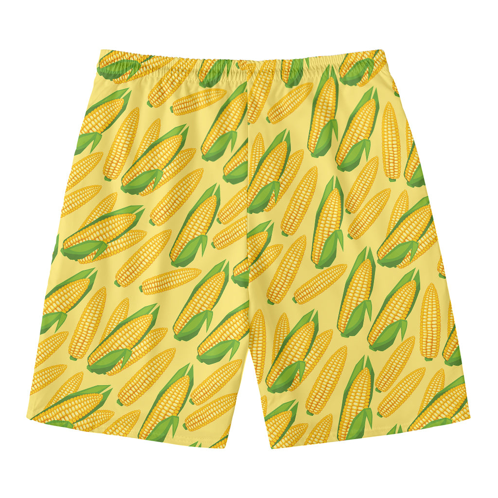 Corn Cob Pattern Print Men's Swim Trunks
