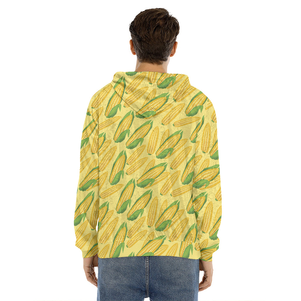 Corn Cob Pattern Print Men's Velvet Pullover Hoodie