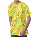 Corn Cob Pattern Print Men's Velvet T-Shirt