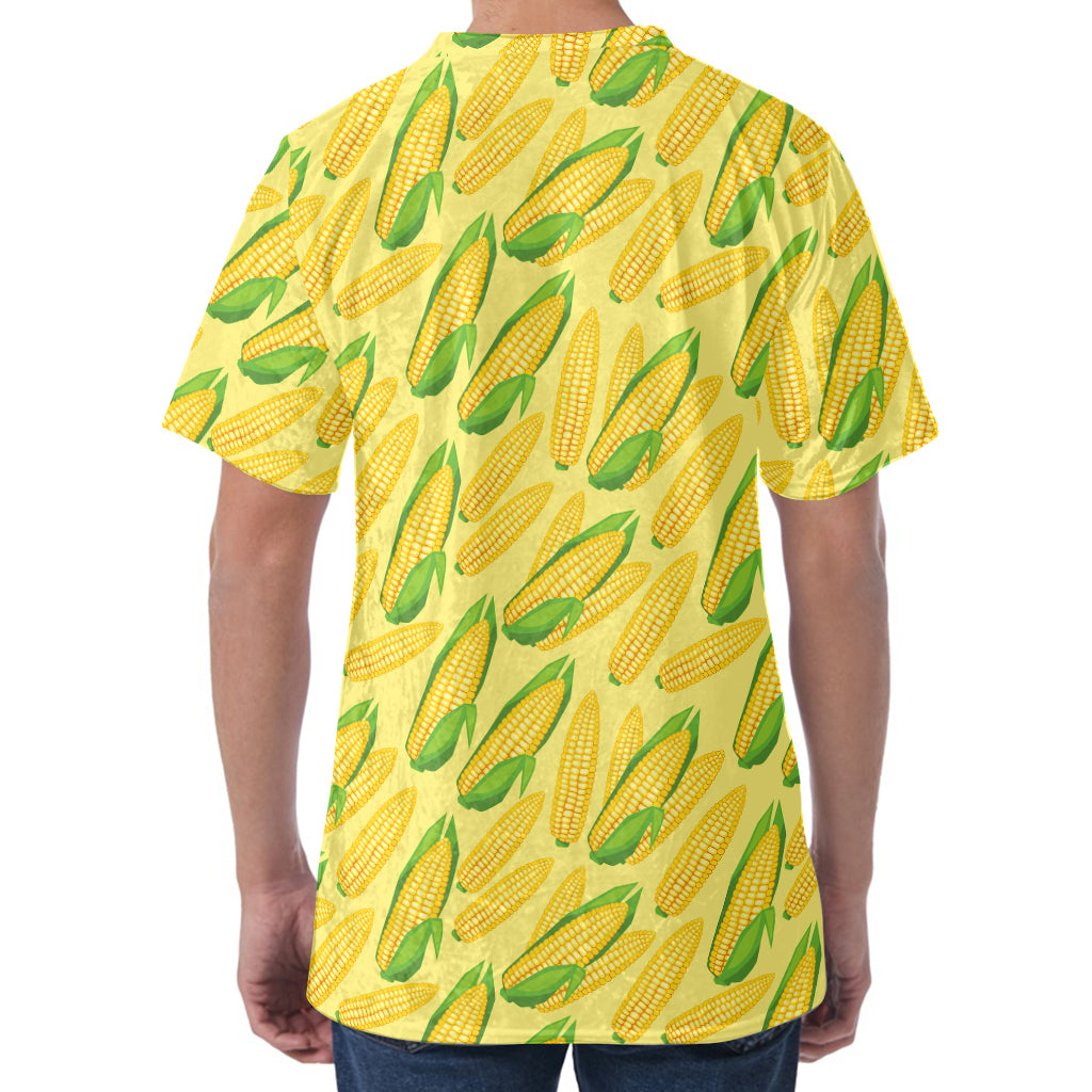 Corn Cob Pattern Print Men's Velvet T-Shirt